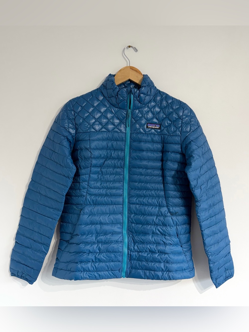 Patagonia AlpLight Down Jacket Lagom Blue Quilted Packable Coat